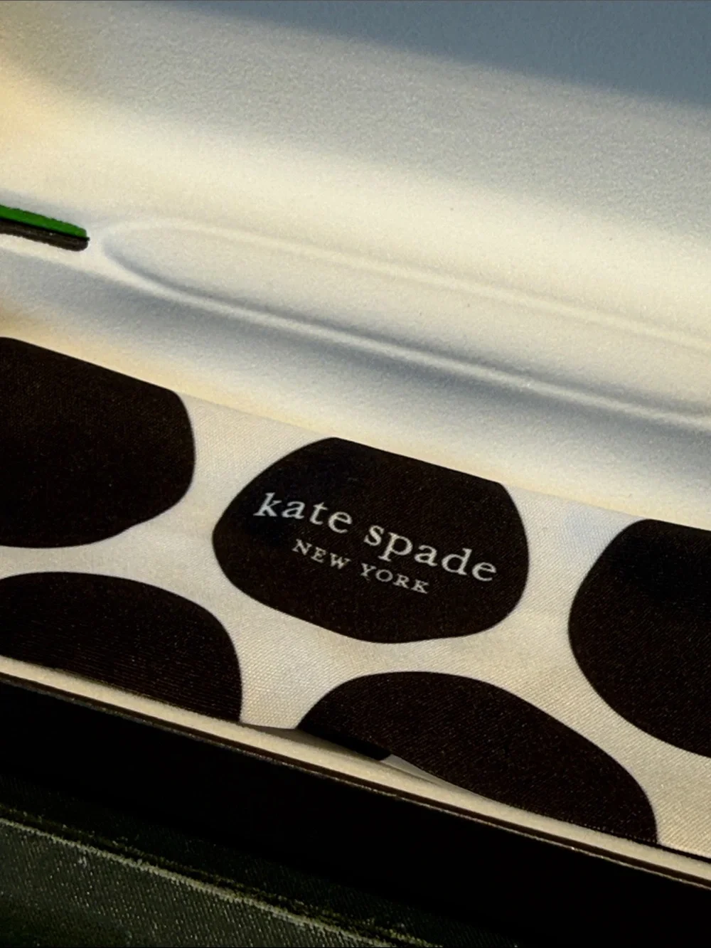 kate spade Green and Black Hard Eyeglass Case